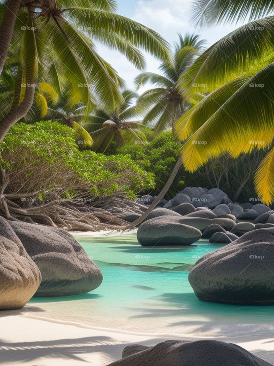 Beau paysage d'une île tropicale