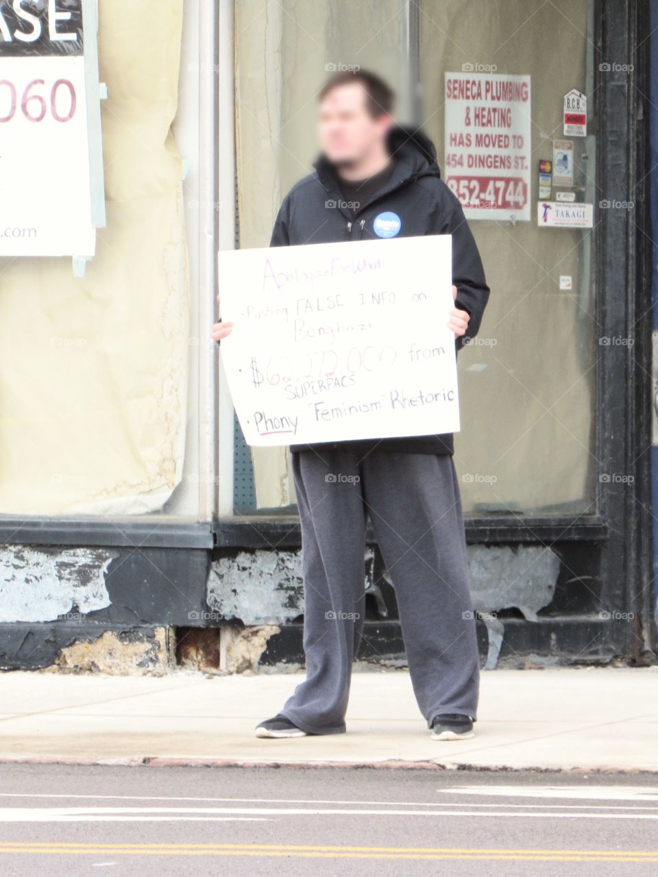 Peaceful Protestor at Hillary Clinton Rally in Buffalo
