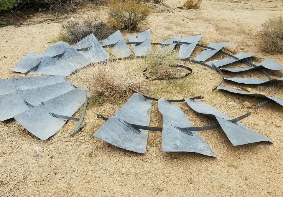Old metal windmill blade