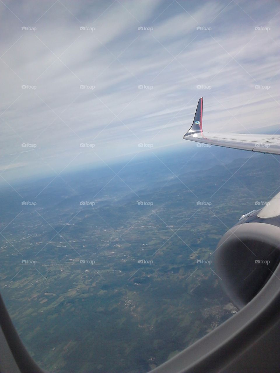 in airplane,  South Brazil