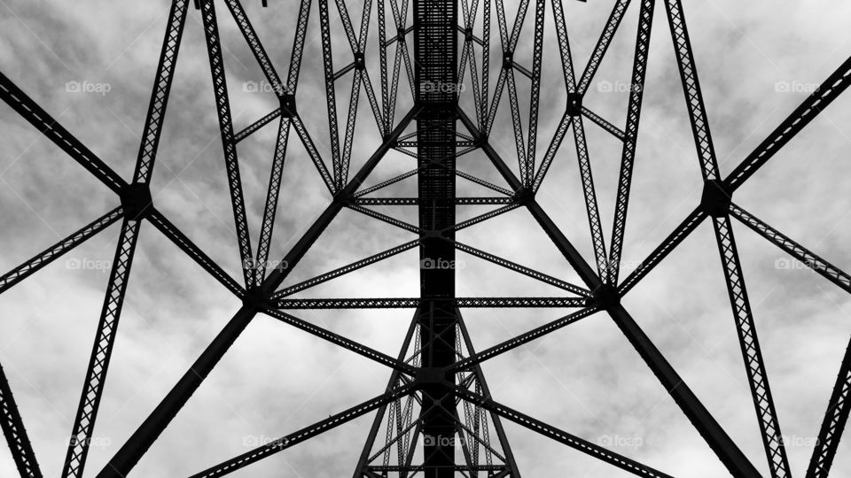 black and white train bridge