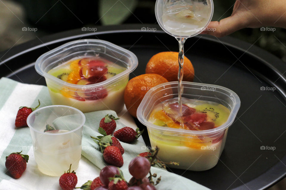 Fruits Pudding is very fresh.