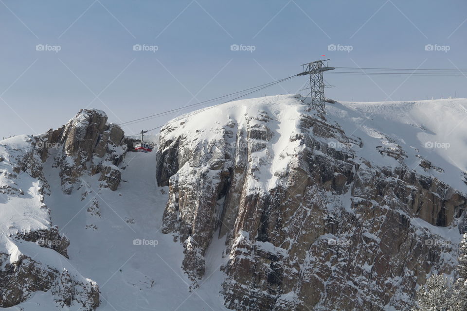 Snow covered Ski Lift
