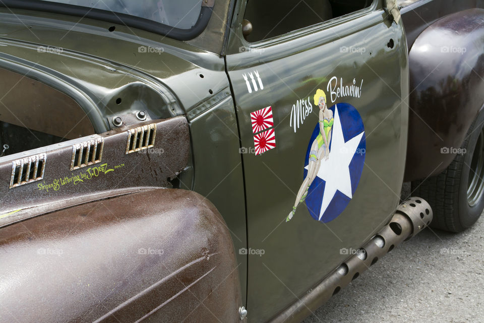 custom hotrod. at the car show