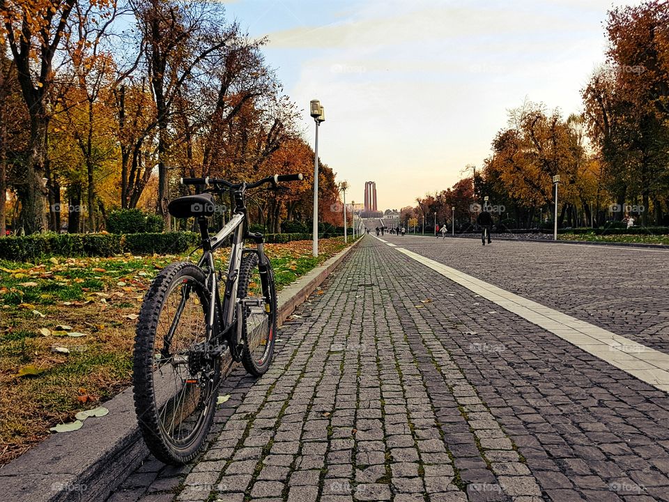 Bike in a park in Carol Park, Bucharest