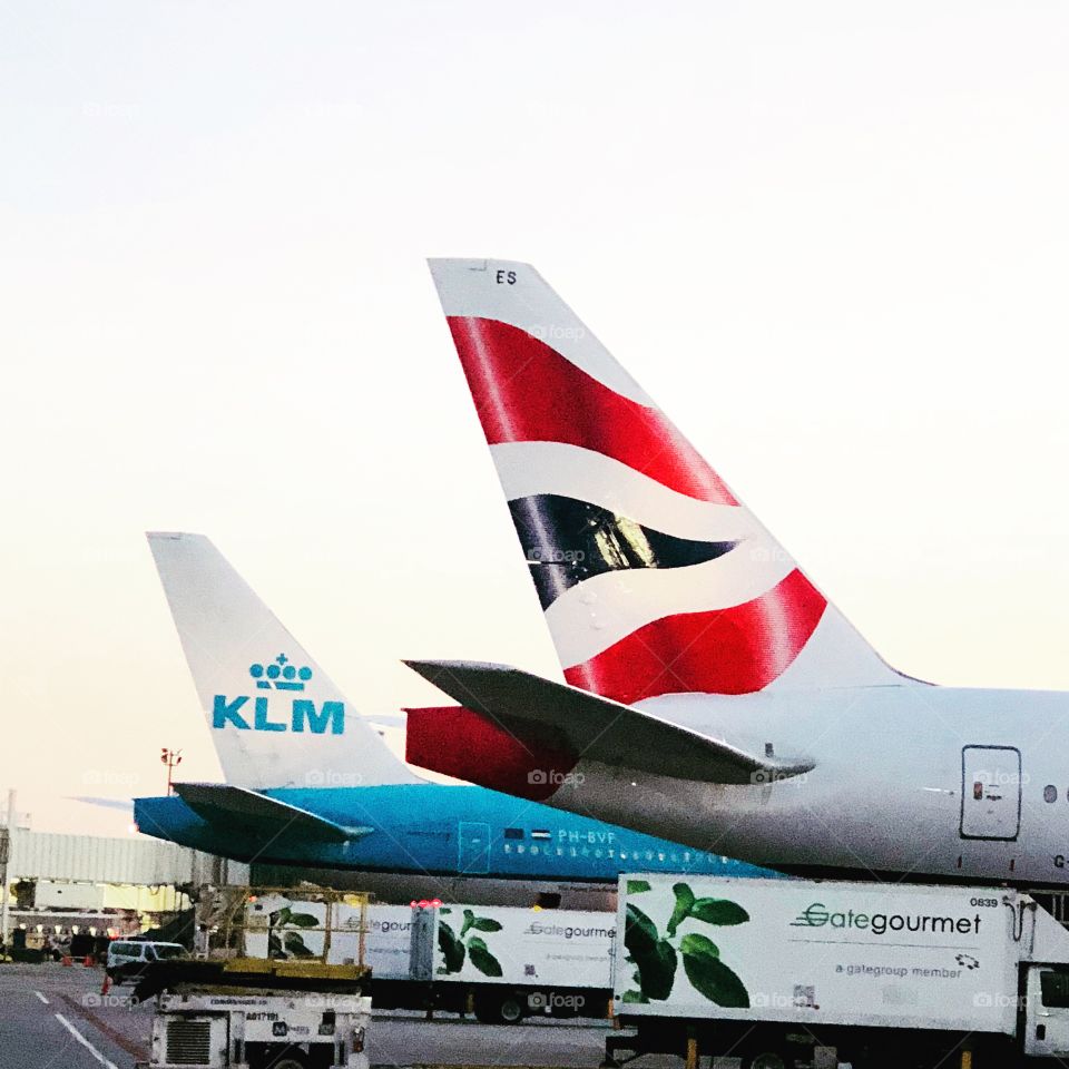 Airplane. British airways and KLM