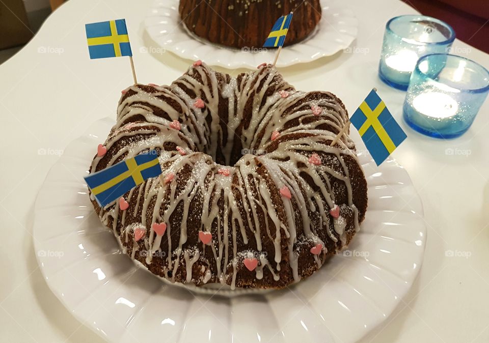 chocolate cake with decorations