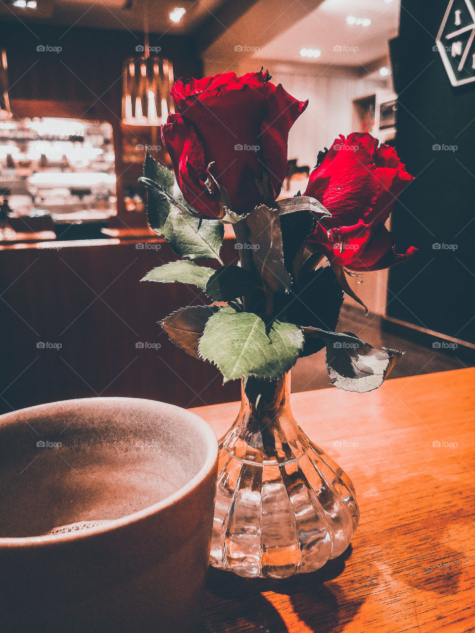 Roses and coffee.