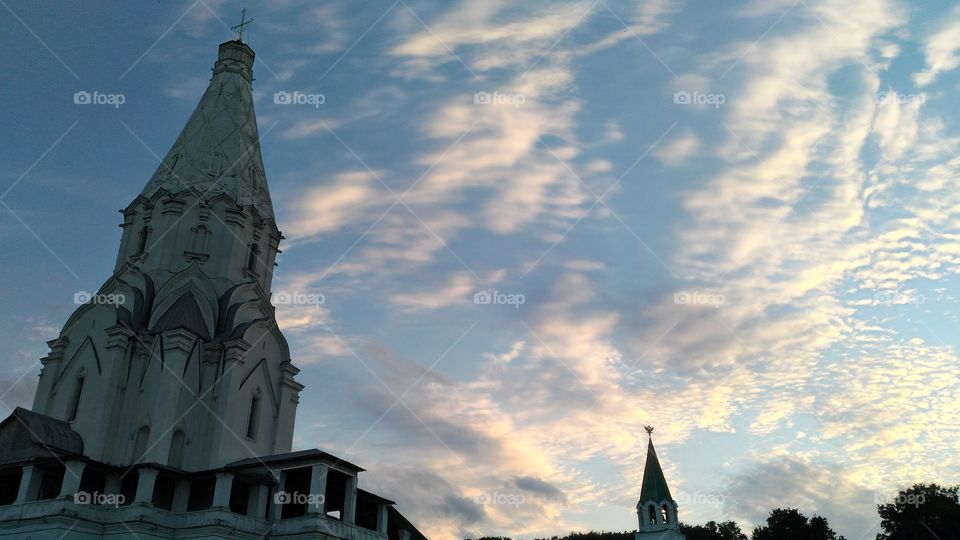 Lovely clouds at the park Kolomenskoye