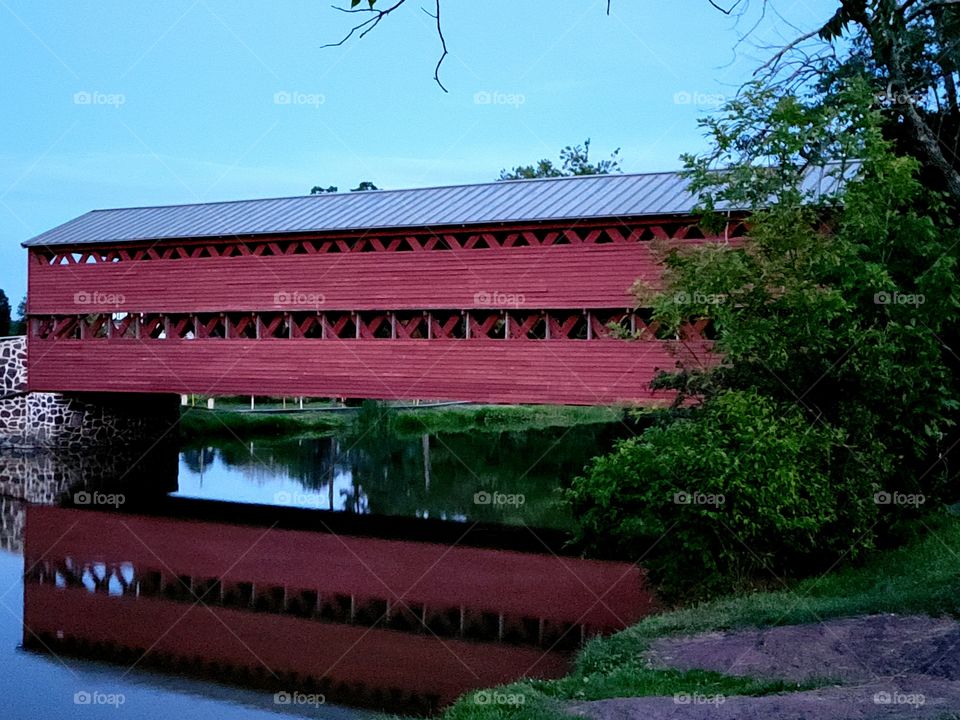 red covered bridge