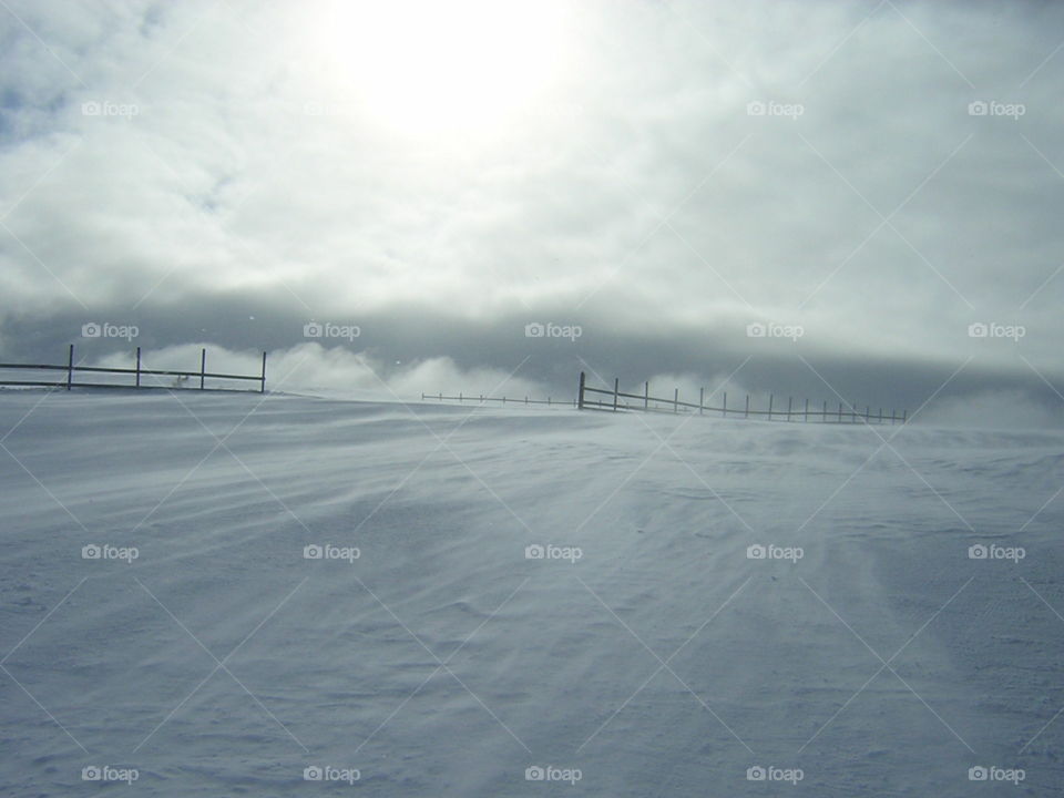 White empty ski slope 