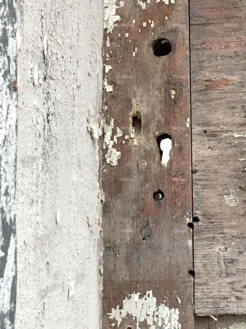 rustic door key hole