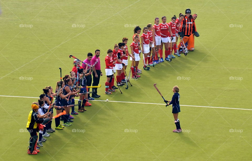 sports, women's field hockey,  beginning of the game