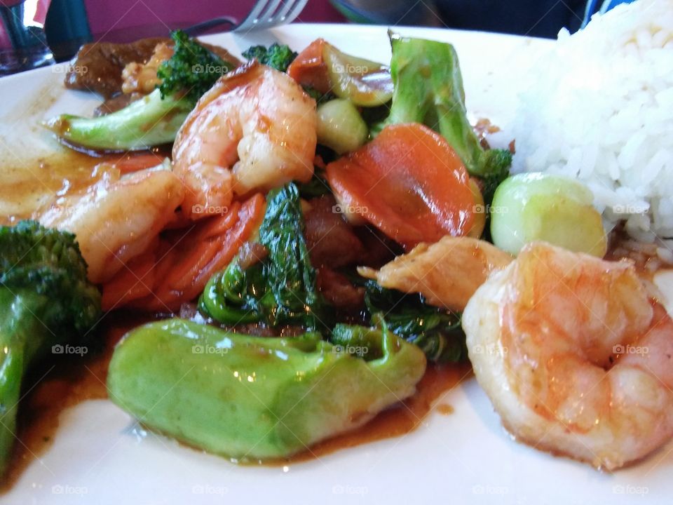 shrimp and vegetables