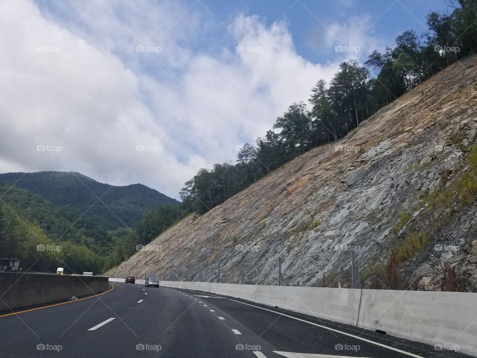Curving highway in the Appalachian Mountains.