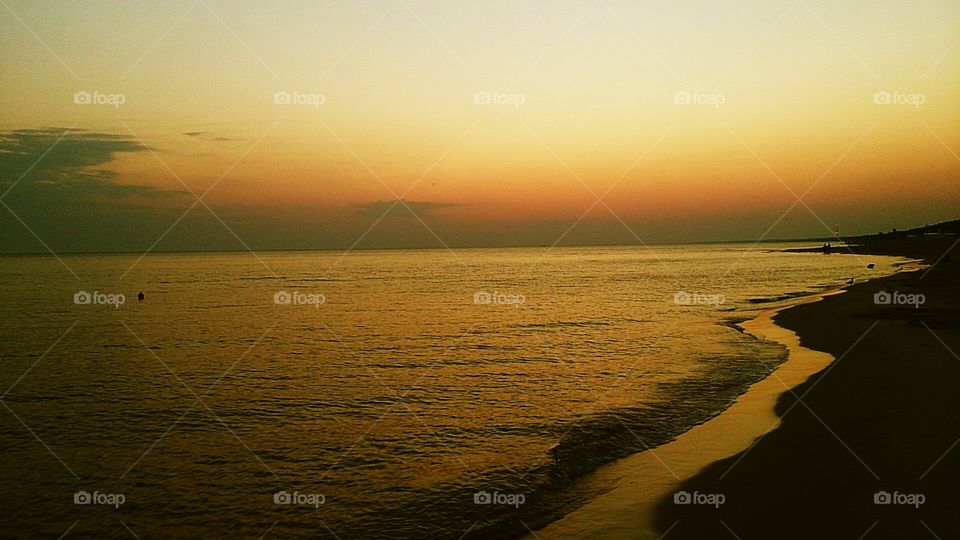 Sunset, Dawn, Water, Beach, Sun