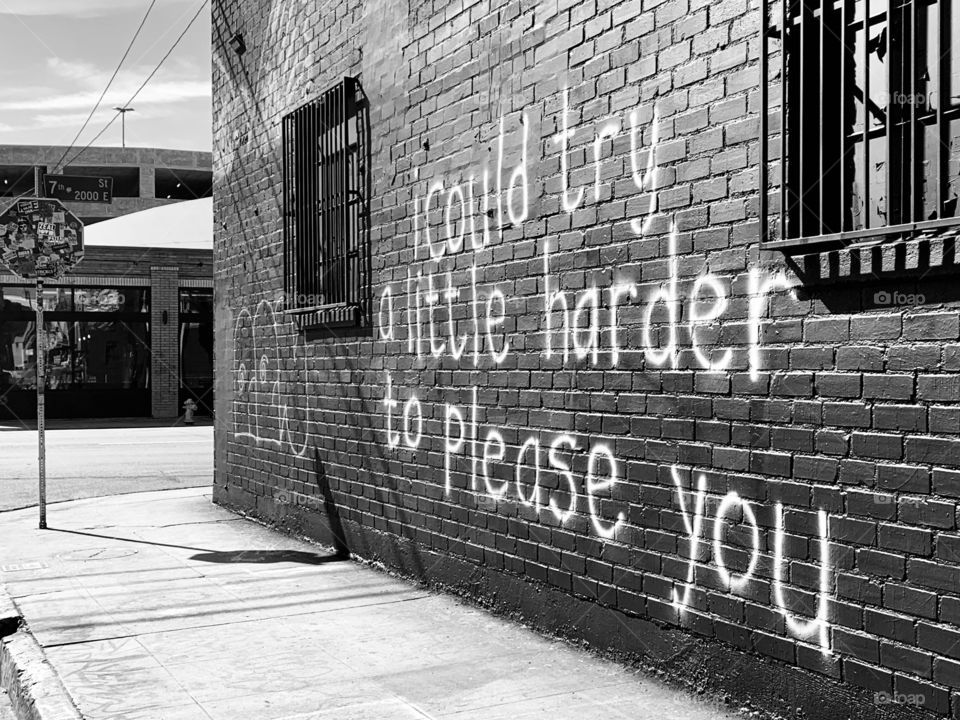 Wall art in the Arts District of Los Angeles. Unknown artist 