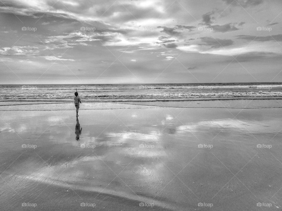 seascape in monochrome