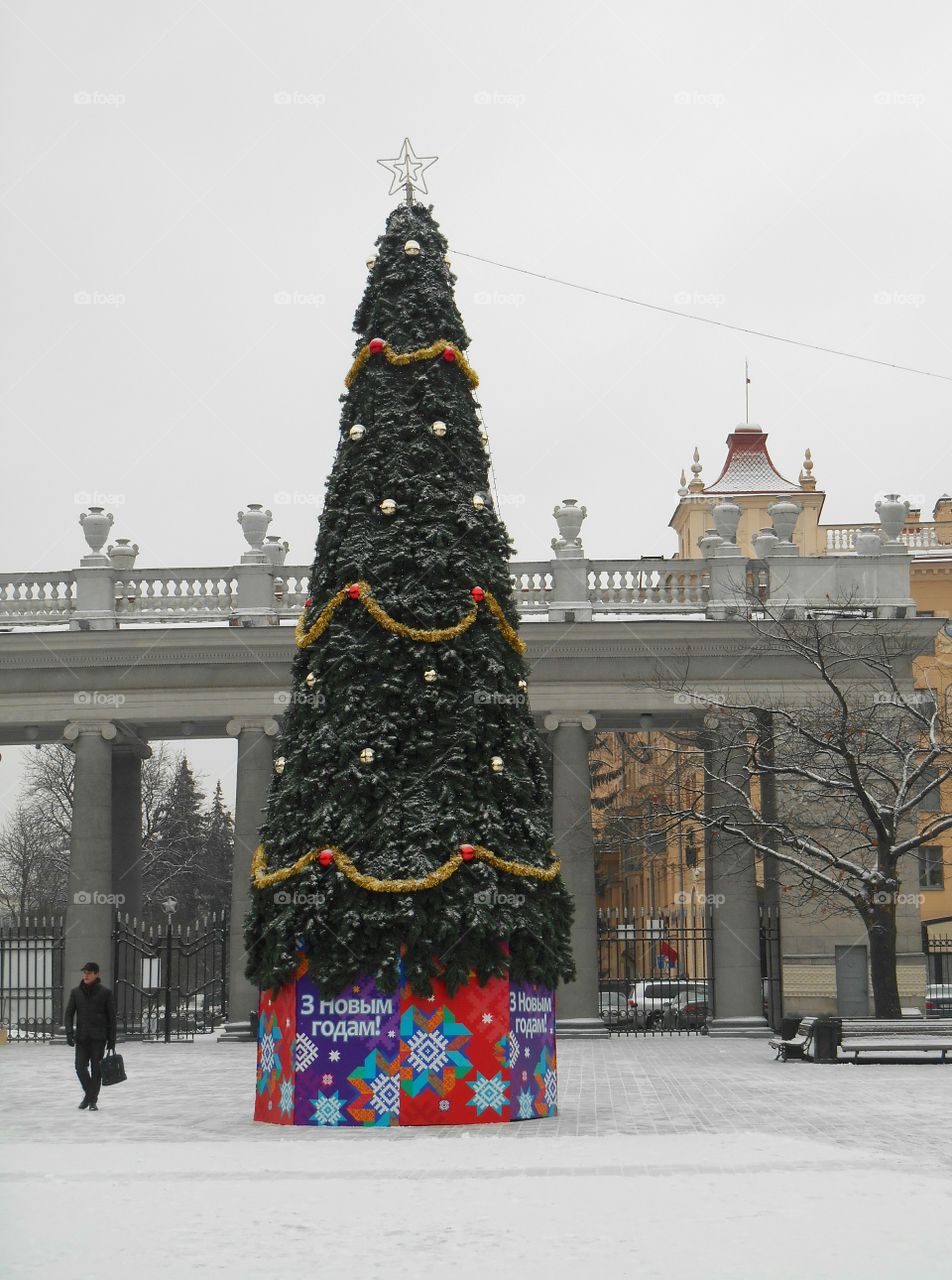 Winter, Snow, City, Christmas, People