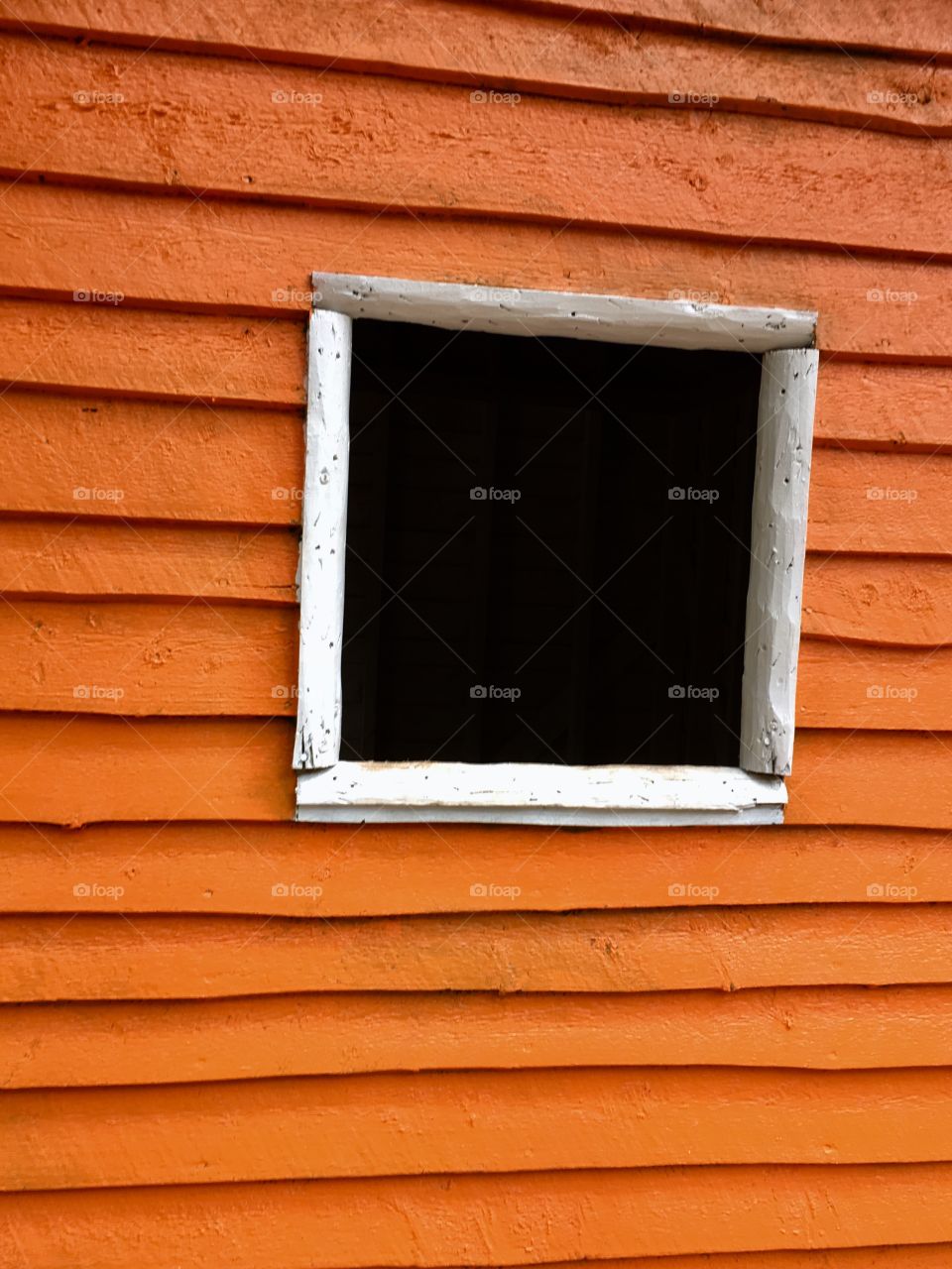 Orange house with window