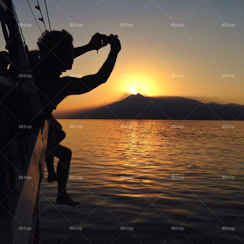 Sunset on boat. The last photo of the sun for this day