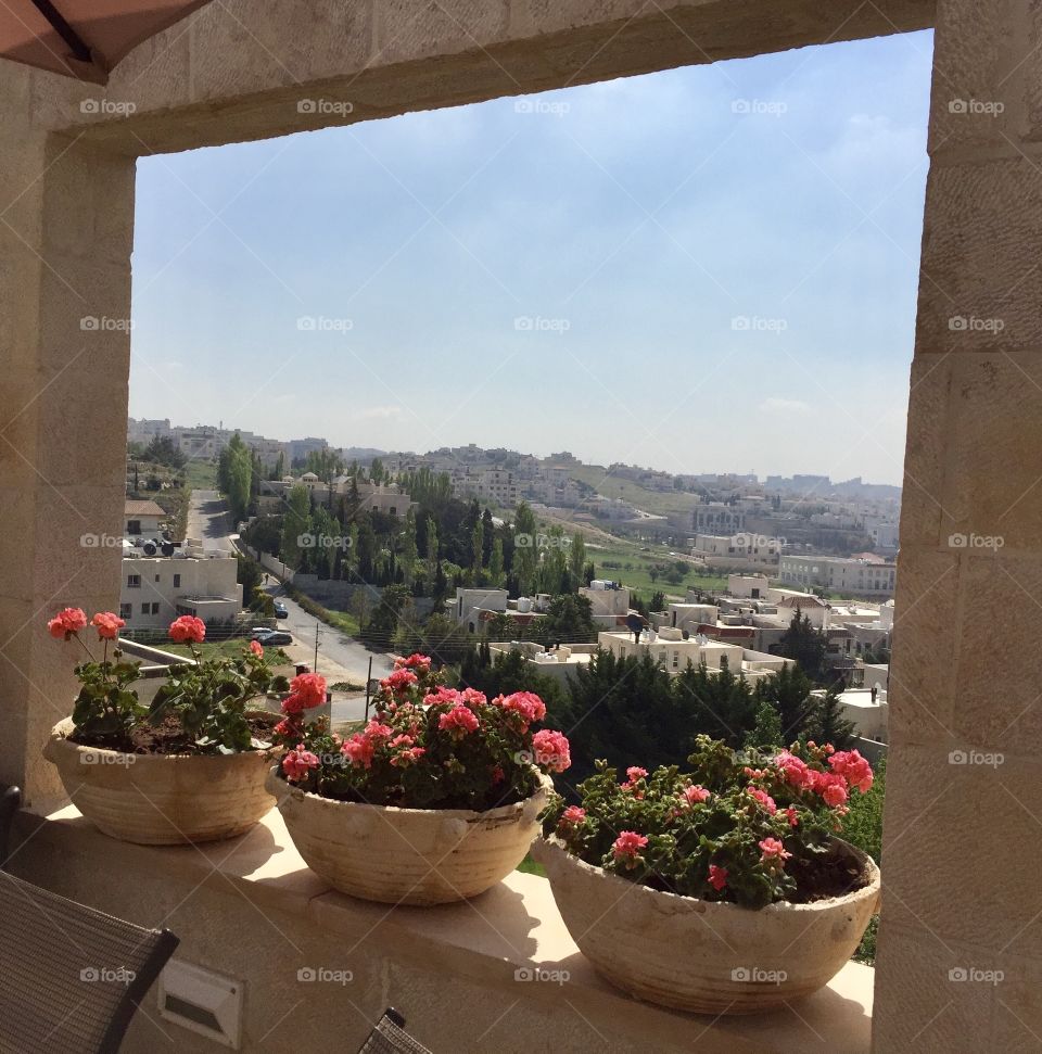 Beautiful view of outdoor window frame