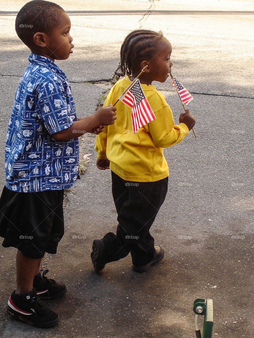 Patriotism . during a parade in Charleston