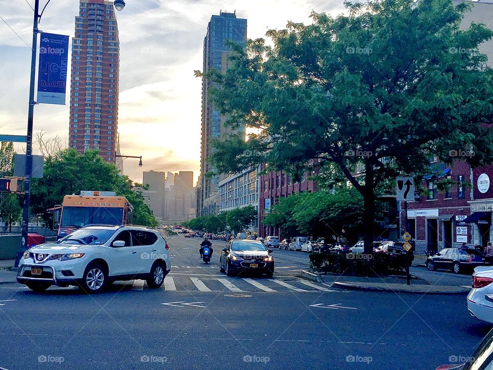 A cityscape from Long Island City in Queens, New York as it’s getting near dusk. It was photographed in the Spring of 2019. Hypnotic Productions