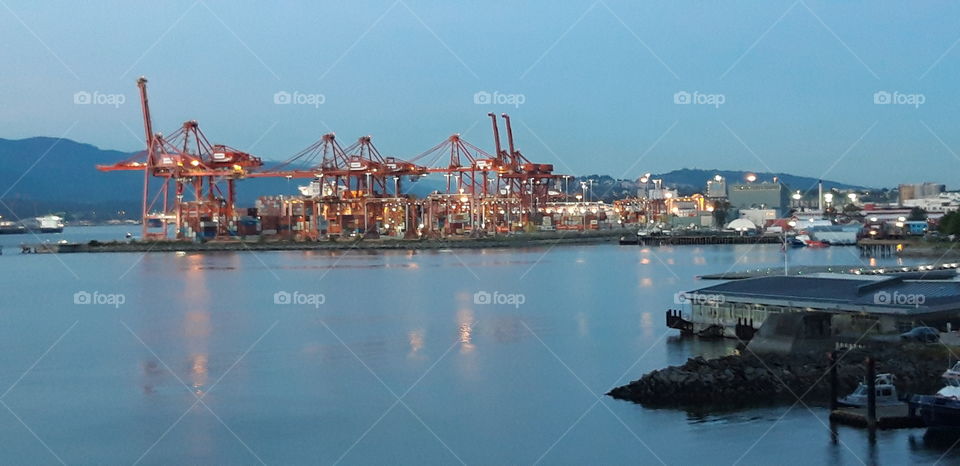 cranes in vancouver harbour