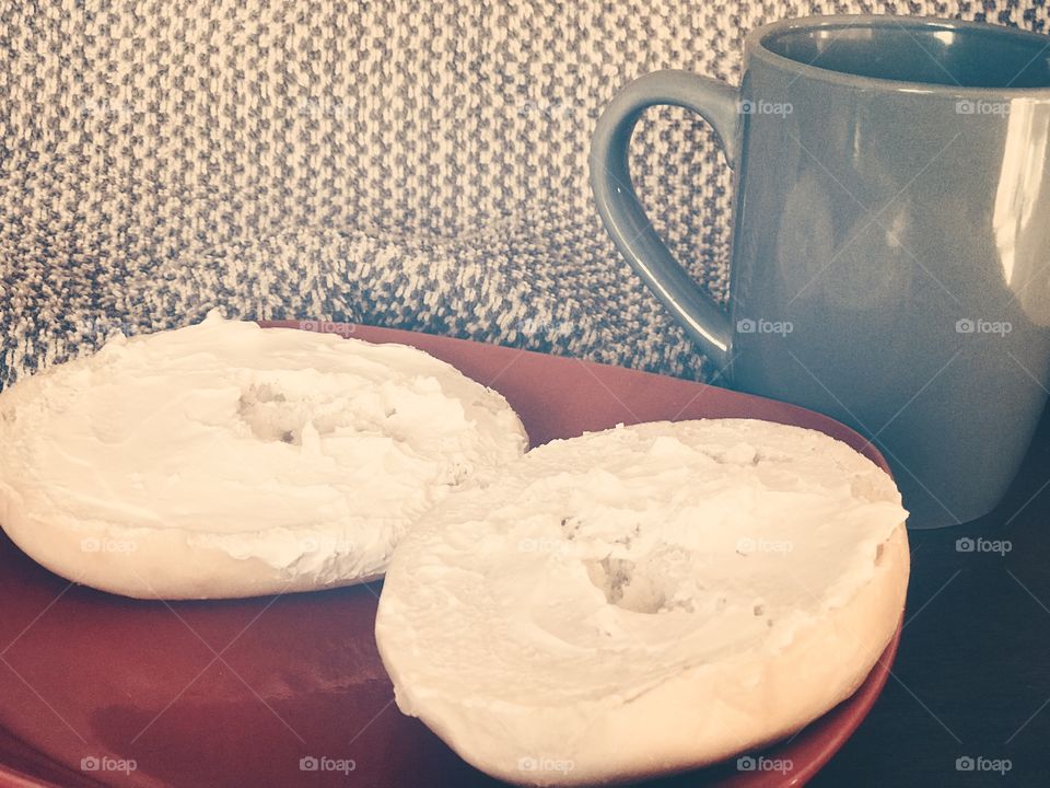 Fancy bagel with cream cheese 