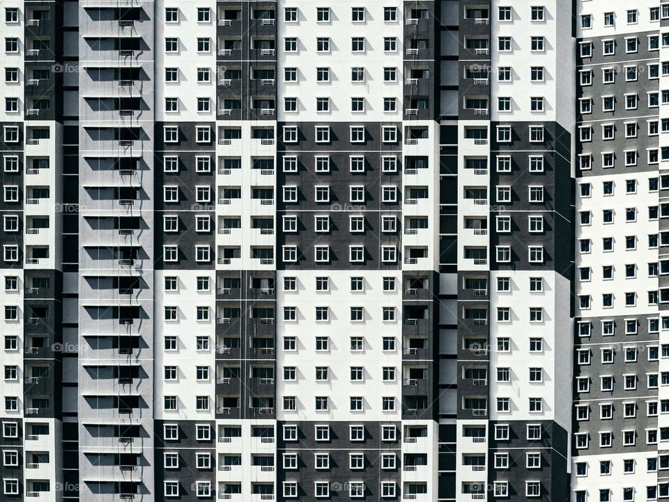 Close-up of windows on an apartment