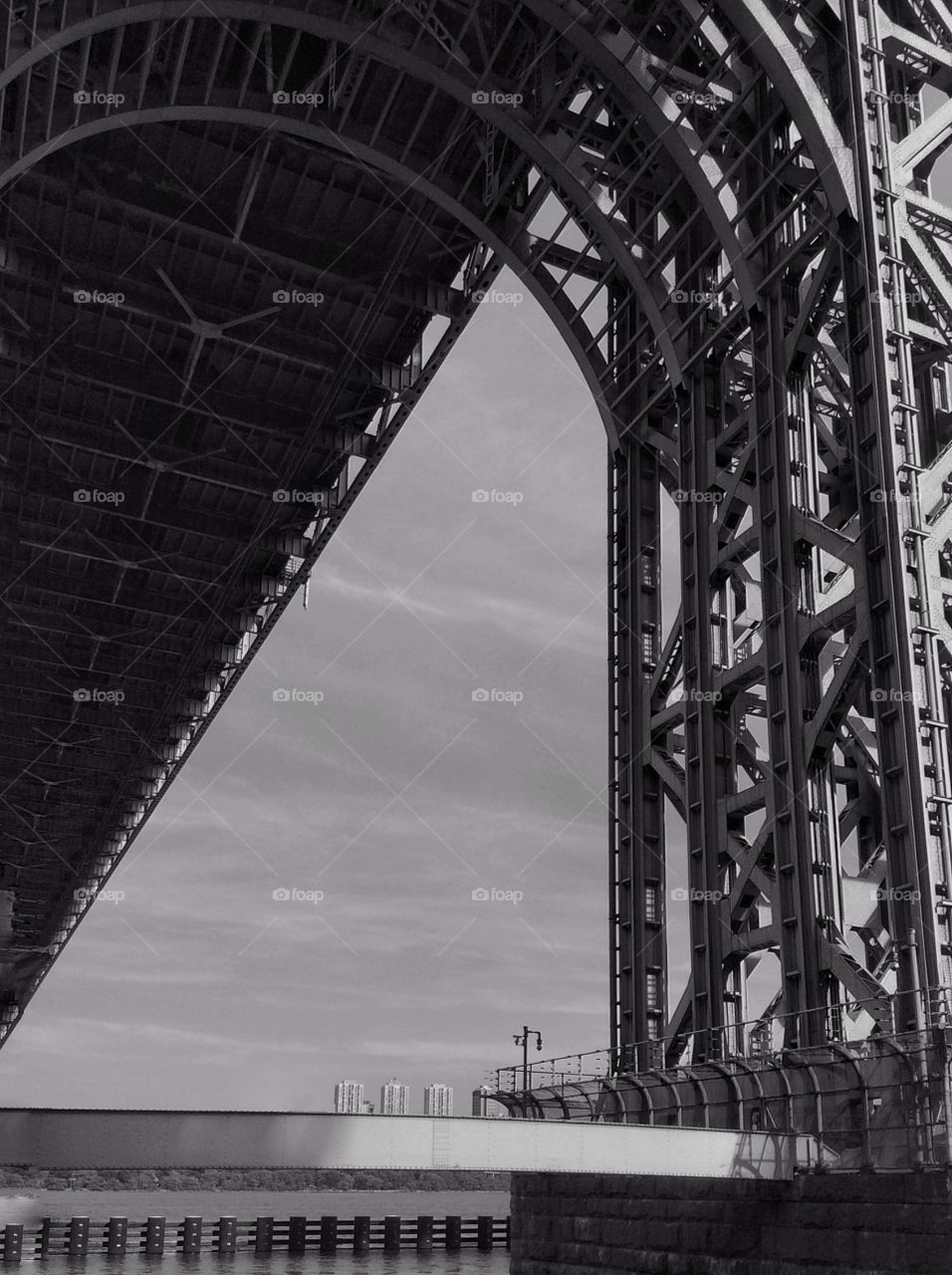 Low angle view of a steel bridge