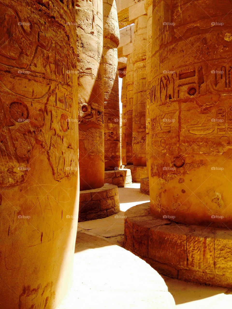 Column in Luxor. Luxor column. Ancient city in Egypt