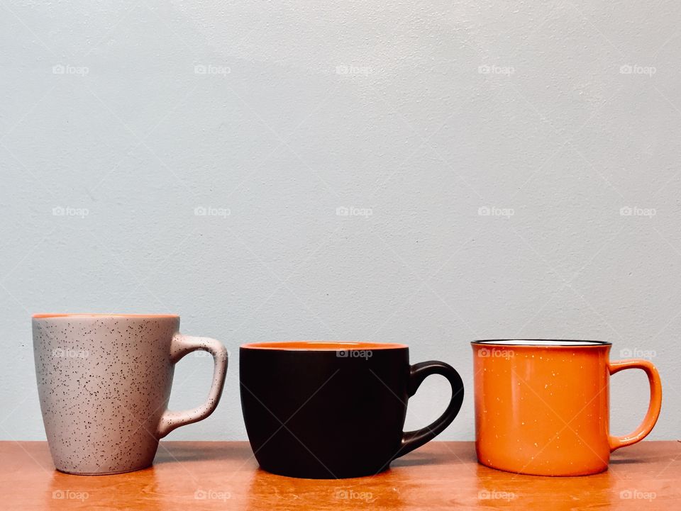 Coffee mugs preparing for winter 