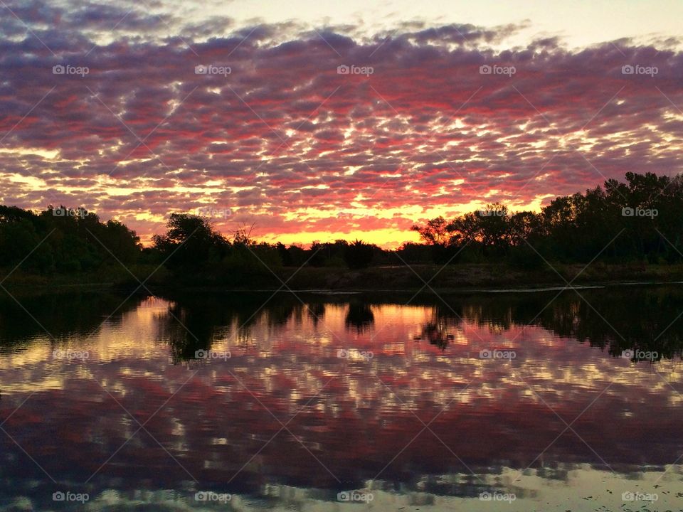 Sunrise on the lake. 