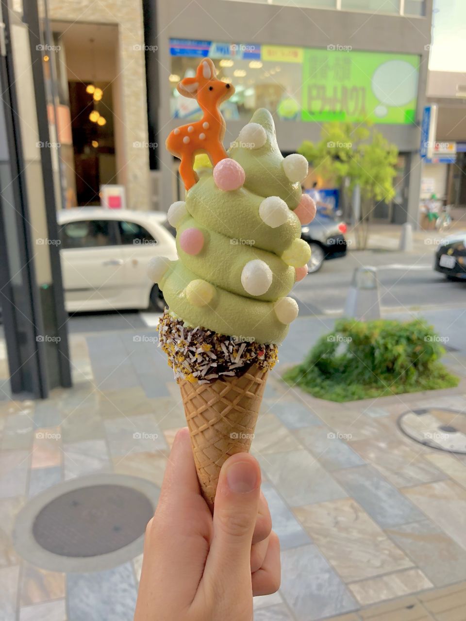 ice cream green tea deer Japan