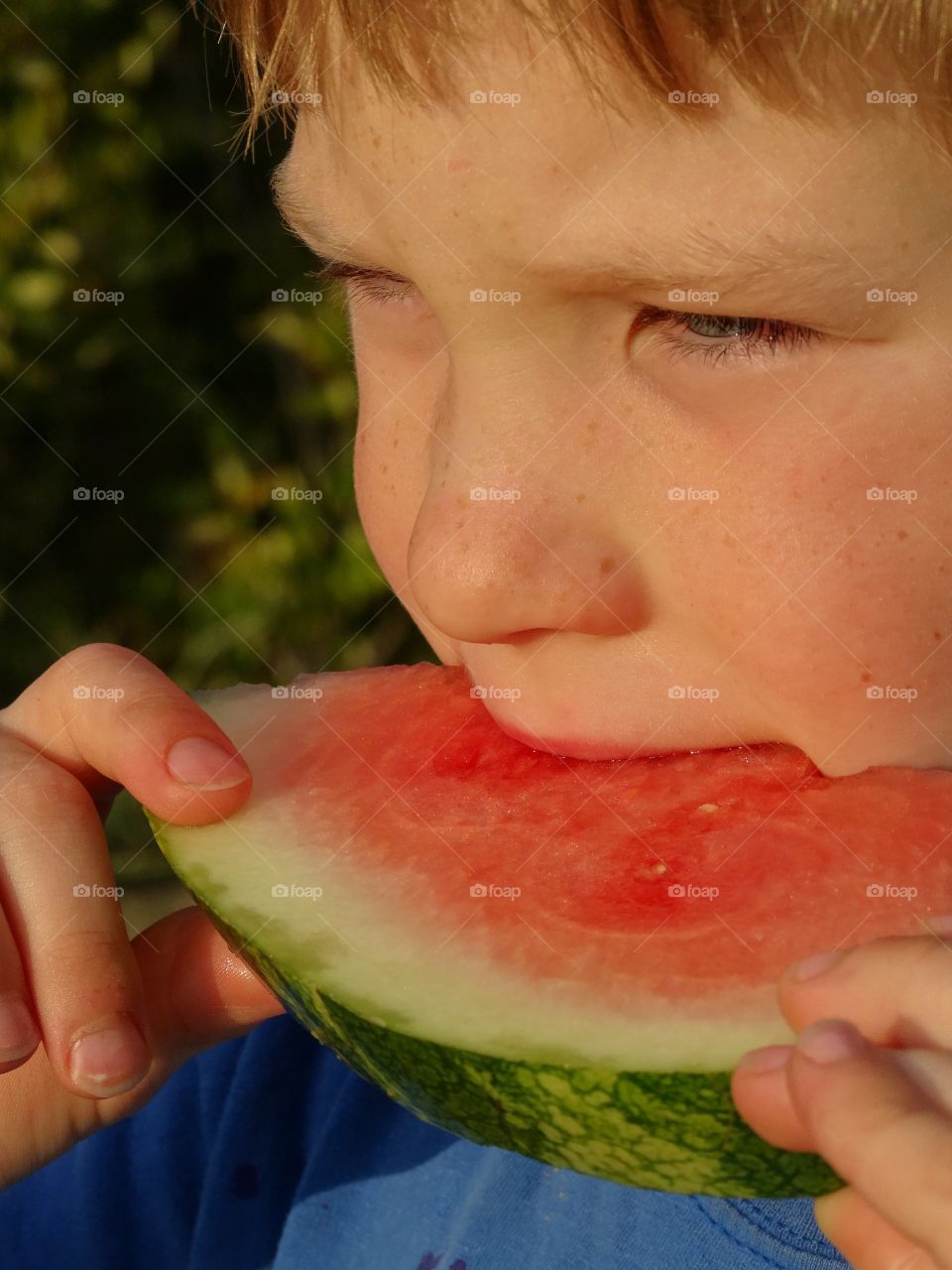 Boy Eating Watermelon 