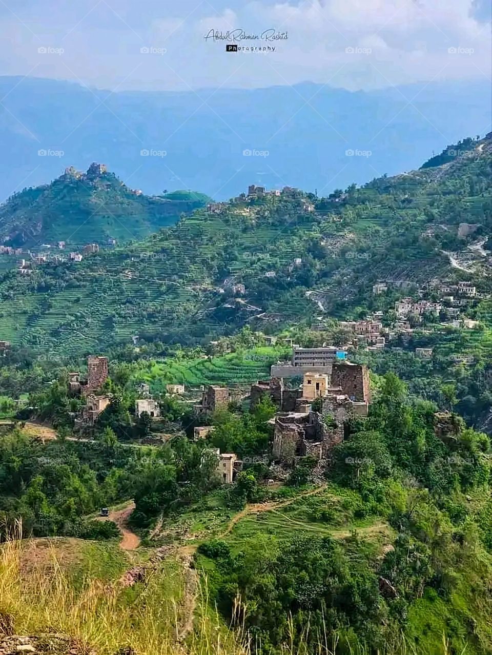 Glory be to God, the magnificent and picturesque view and the natural green trees are a view that is nothing more wonderful than it