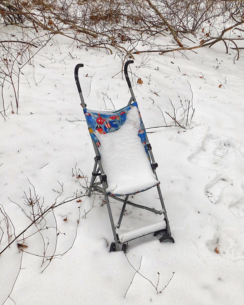 Abandoned infants pushchair...