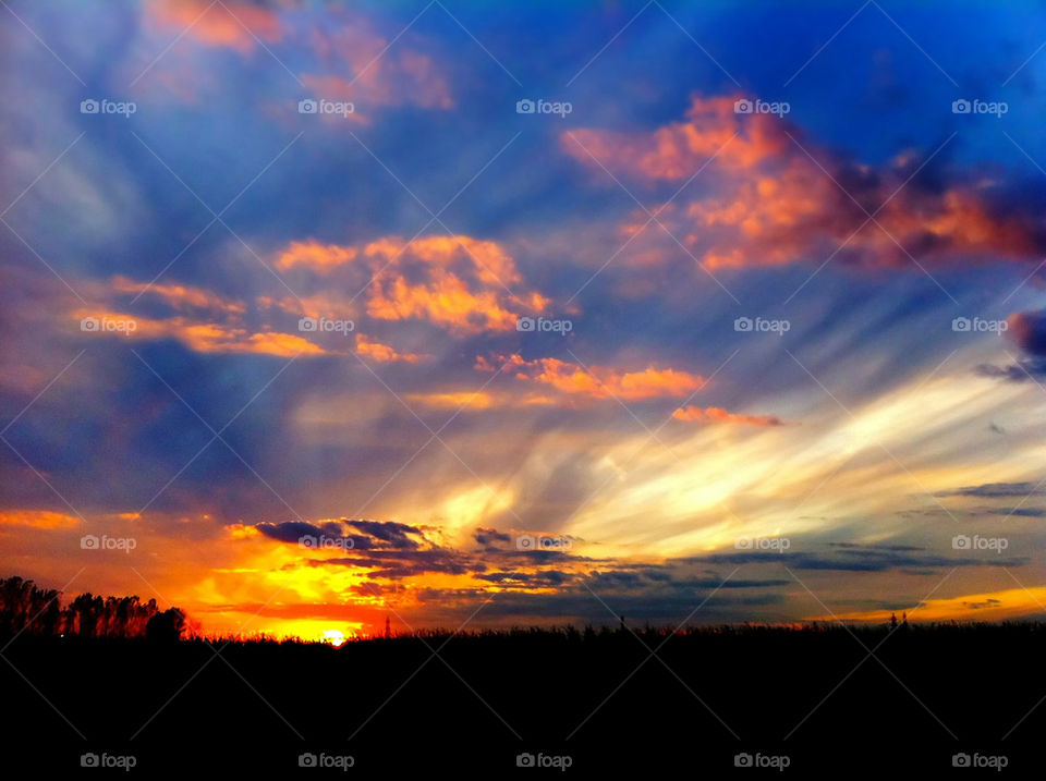 field colors sunset vibrant by detrichpix