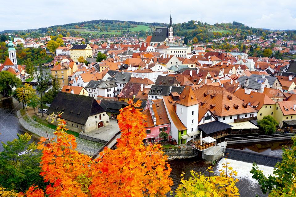 Cesky krumlov autumn. Cesky krumlov in autumn