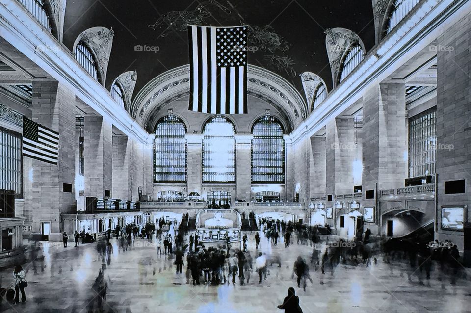 American flag Subway station. Subway station 