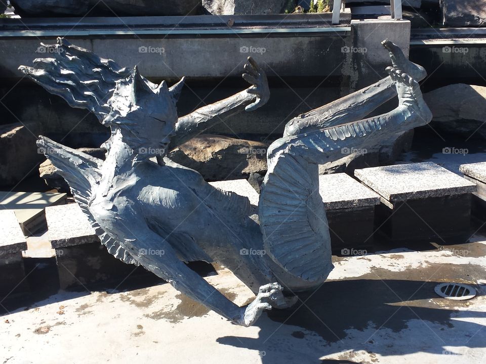 Poseidon sculpture. Canal Park Duluth MN September 2015