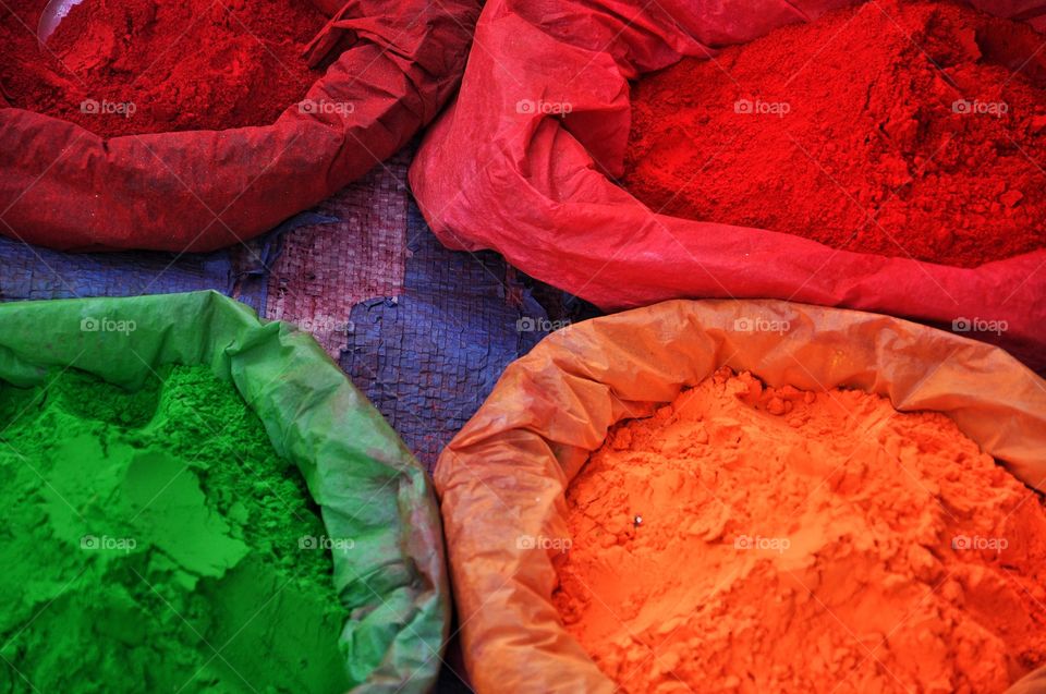 colorful powder in the bags
