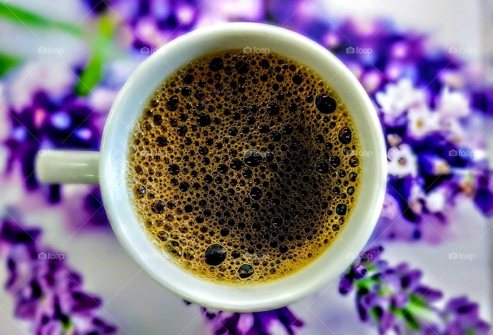 Coffee with flowers
