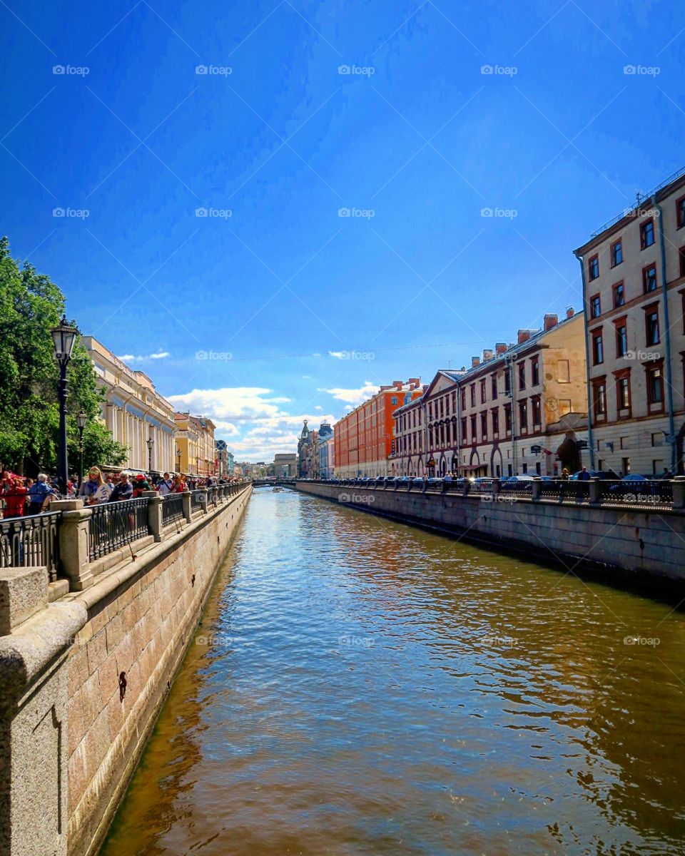 Canal  in  St Petersburg Russia 