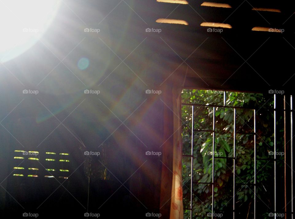 Ray of light at sunset