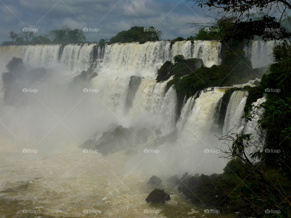 iguazu falls. natural river and landscape