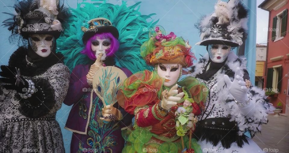 Carnevale di Venezia. Maschere in posa.