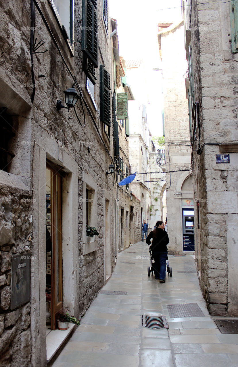 Inside of Diocletian's Palace in City of Split